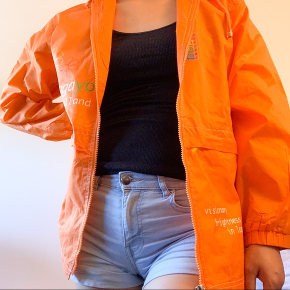 Orange Waterproof Zip-Up Jacket - Picture 2 of 6